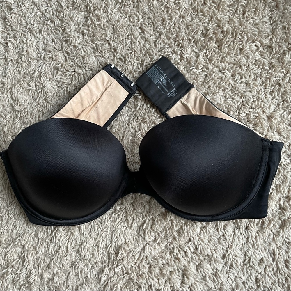 Victoria’s Secret Strapless Convertible Biofit Multi-way Bra Black 36C